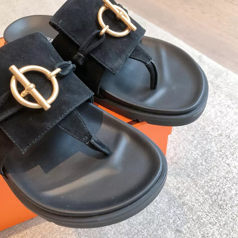 Fashion High Quality Real Leather Non-slip Slippers LX-872311