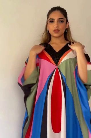 Vibrant hues Kaftan Dress