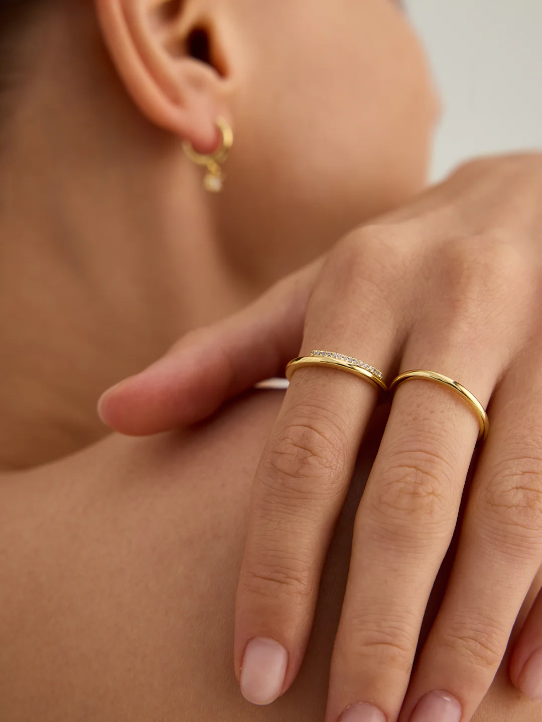 Pave Bar Stacker Ring