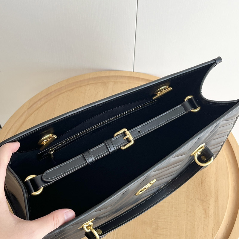 13.4″x11.0″x4.9″ Black Leather Handbag BB-921288
