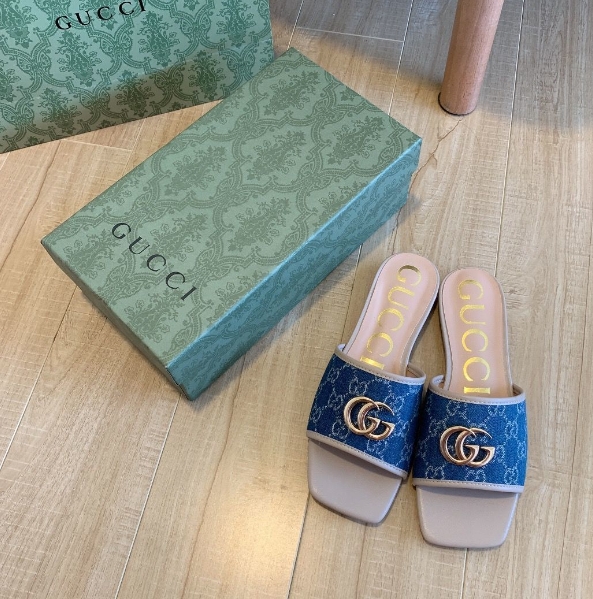Denim Embossed Flat Slippers LX-872036