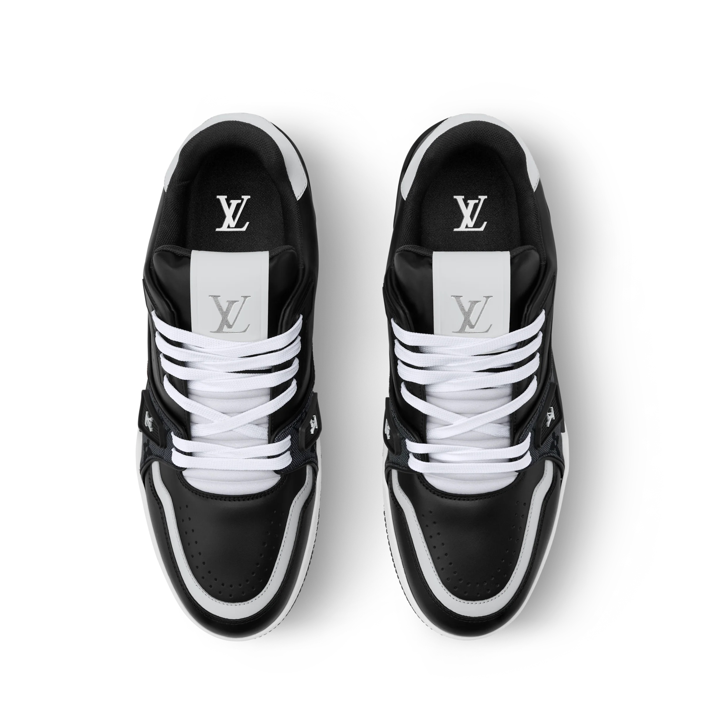 LV  Trainer Black Monogram Leather Sneaker