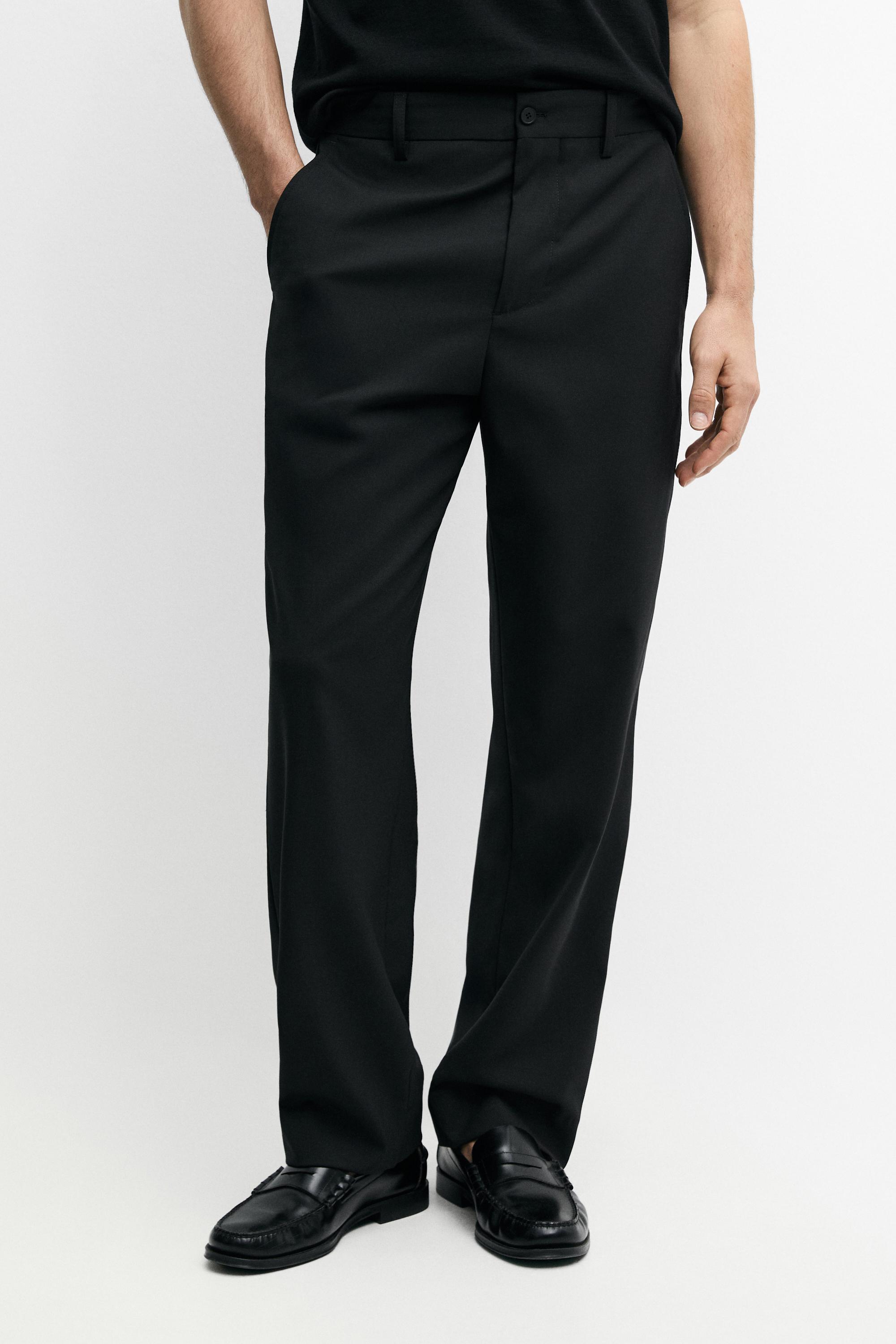 Pantalón traje wide leg lana fría