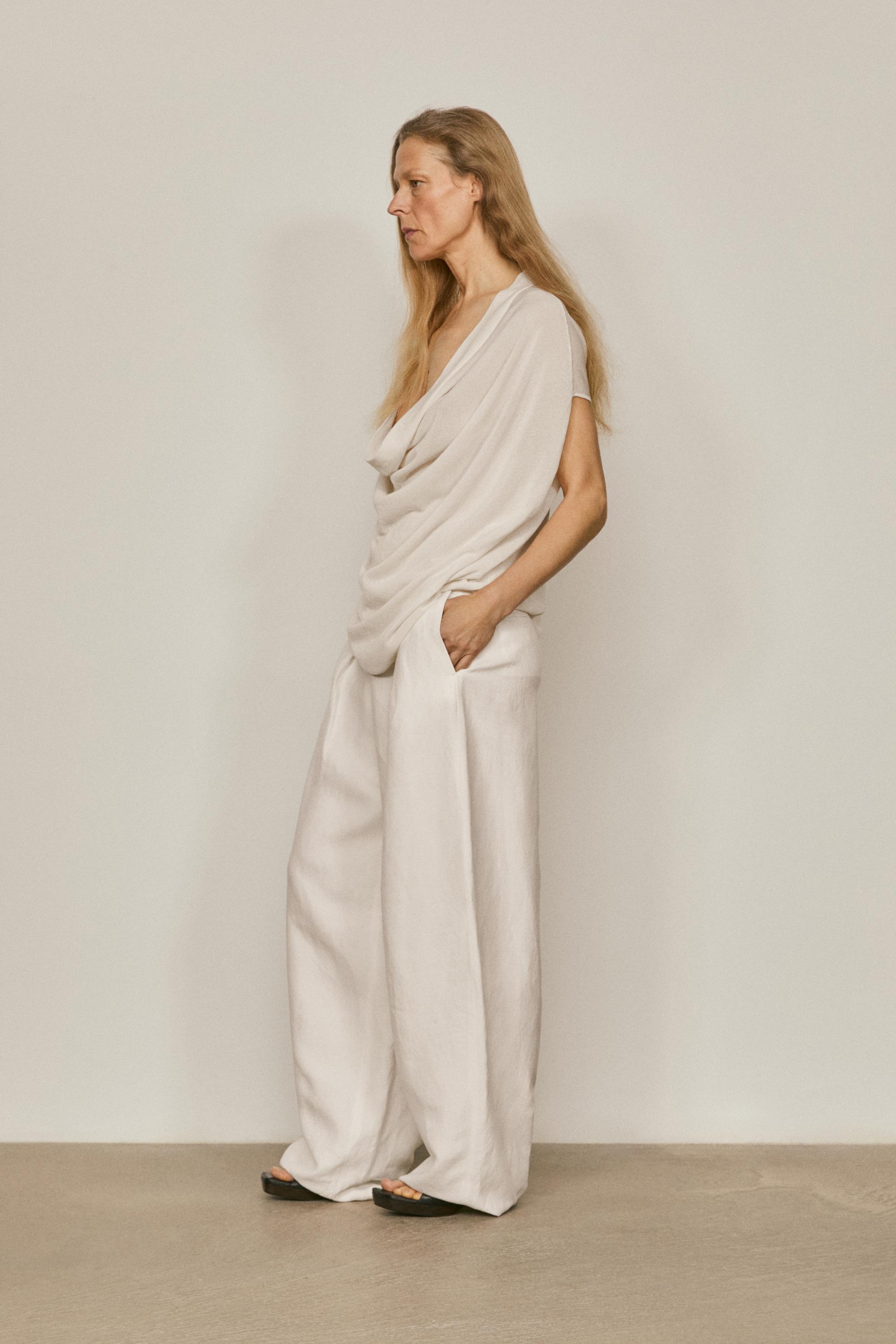 Top escote drapeado con seda - LIMITED EDITION
