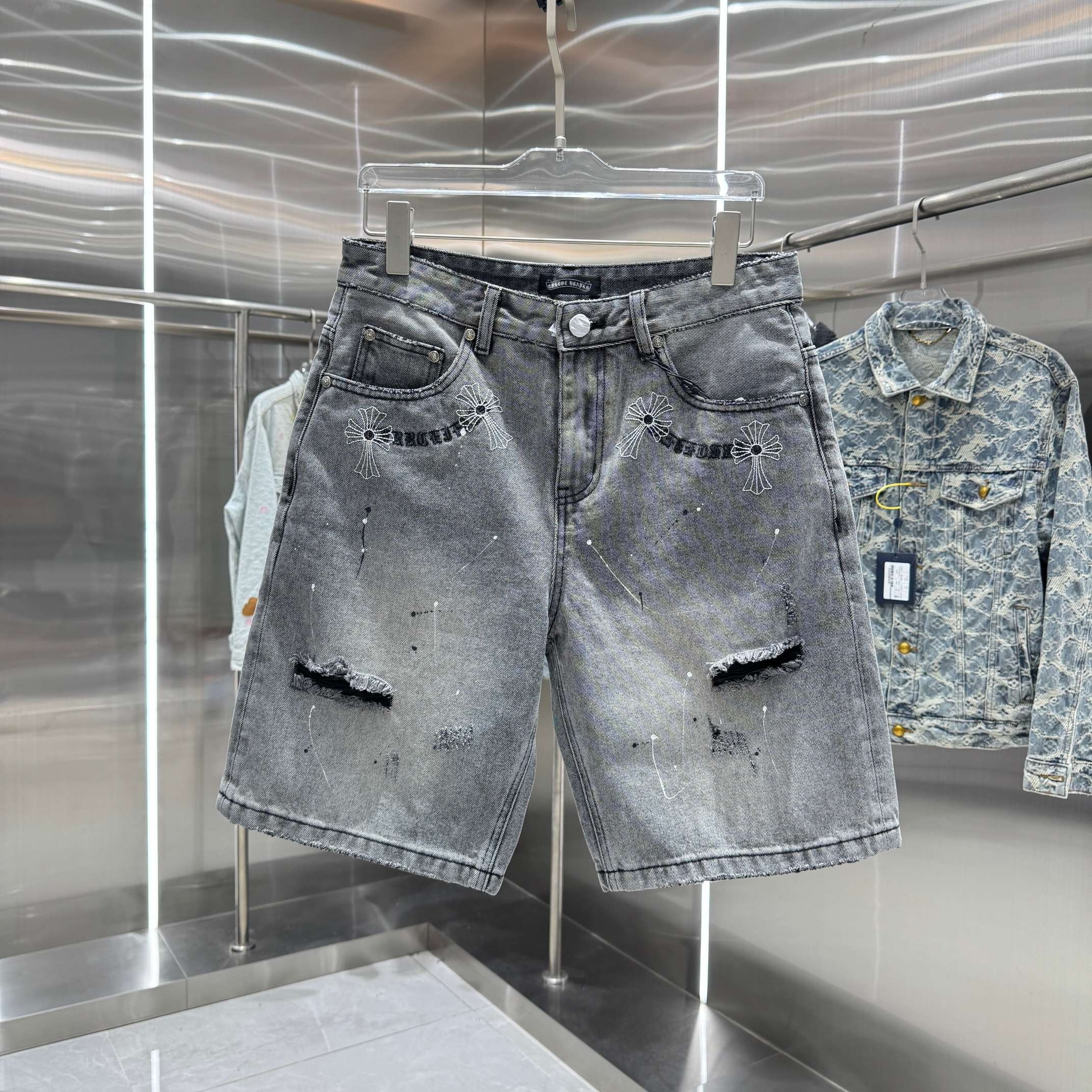 Chrome H Denim shorts