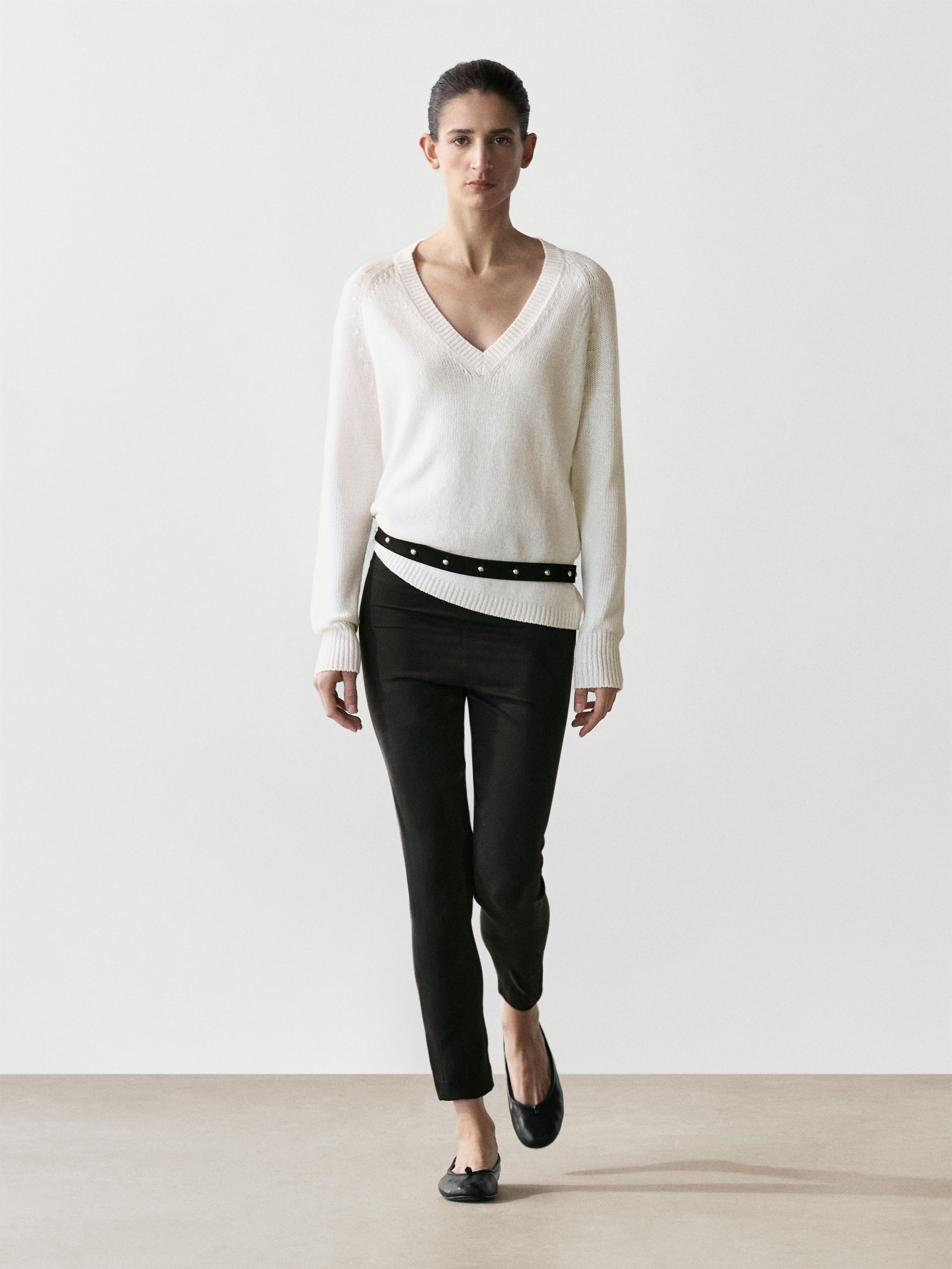 Pantalón legging mezcla seda