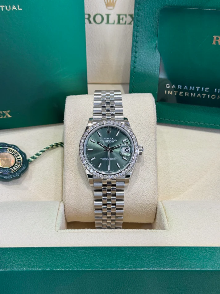 【Super Clone】RLX Datejust m278384RBR-0021/0022 Mint Green 31mm Dial Oyster Watch