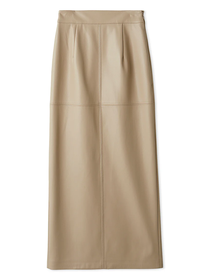 Stretch Faux Leather Pencil Skirt