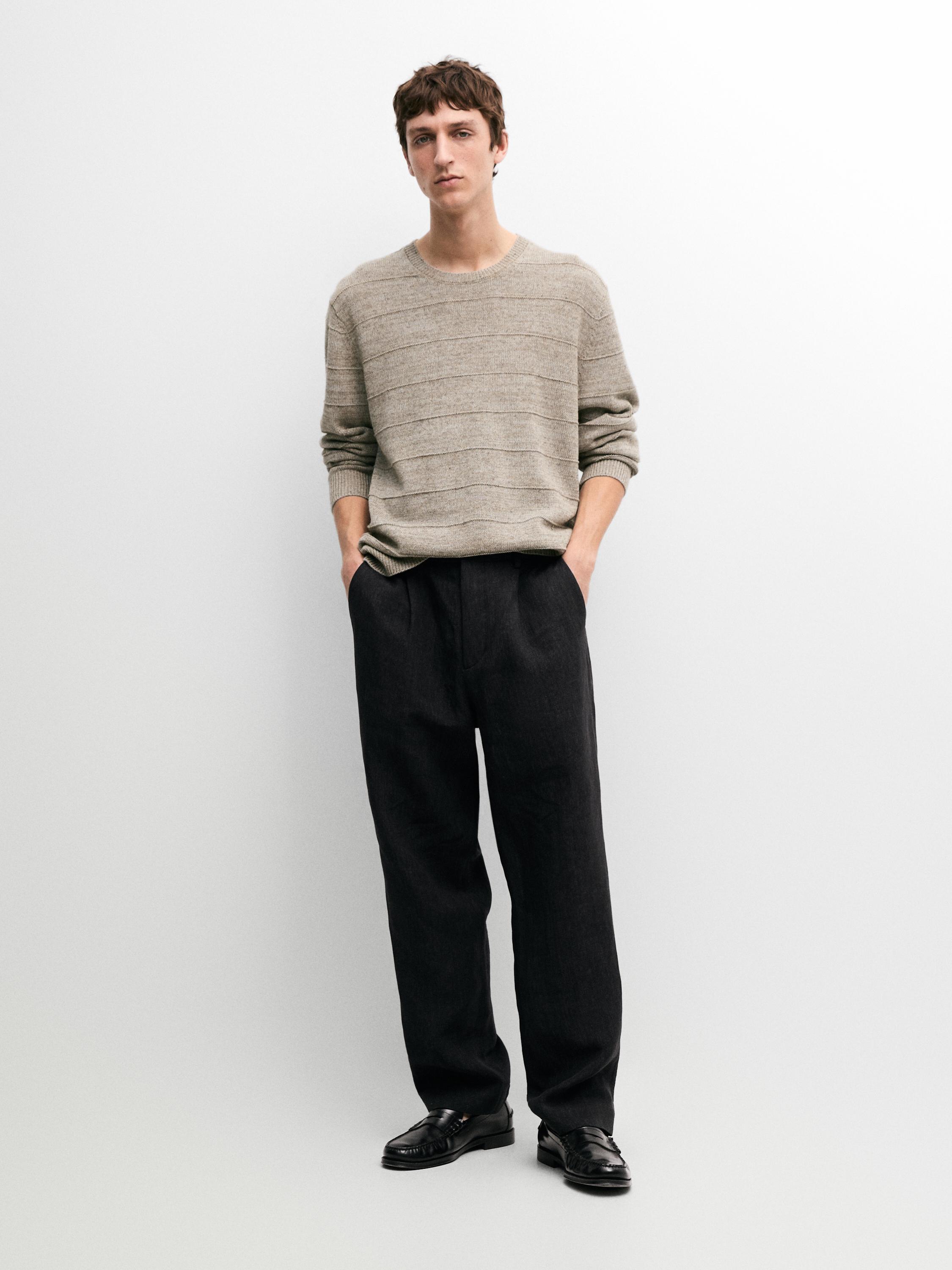 Pantalón pinzas total look lino
