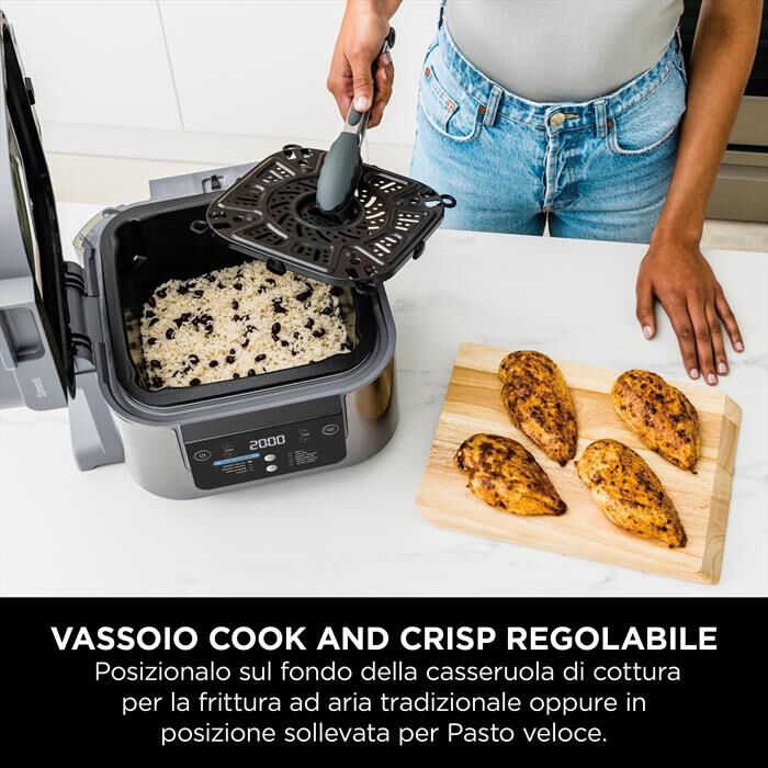 NINJA - Rapid cooker-friggitrice aria Speedi ON400EU-grigio