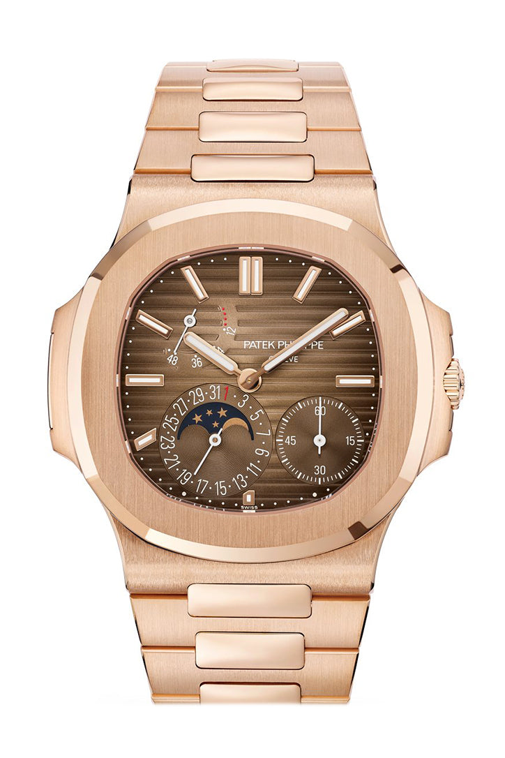 【SUPER CLONE】12A Patek Philippe Nautilus Moon Phase Rose Gold Watch 5712/1R-001