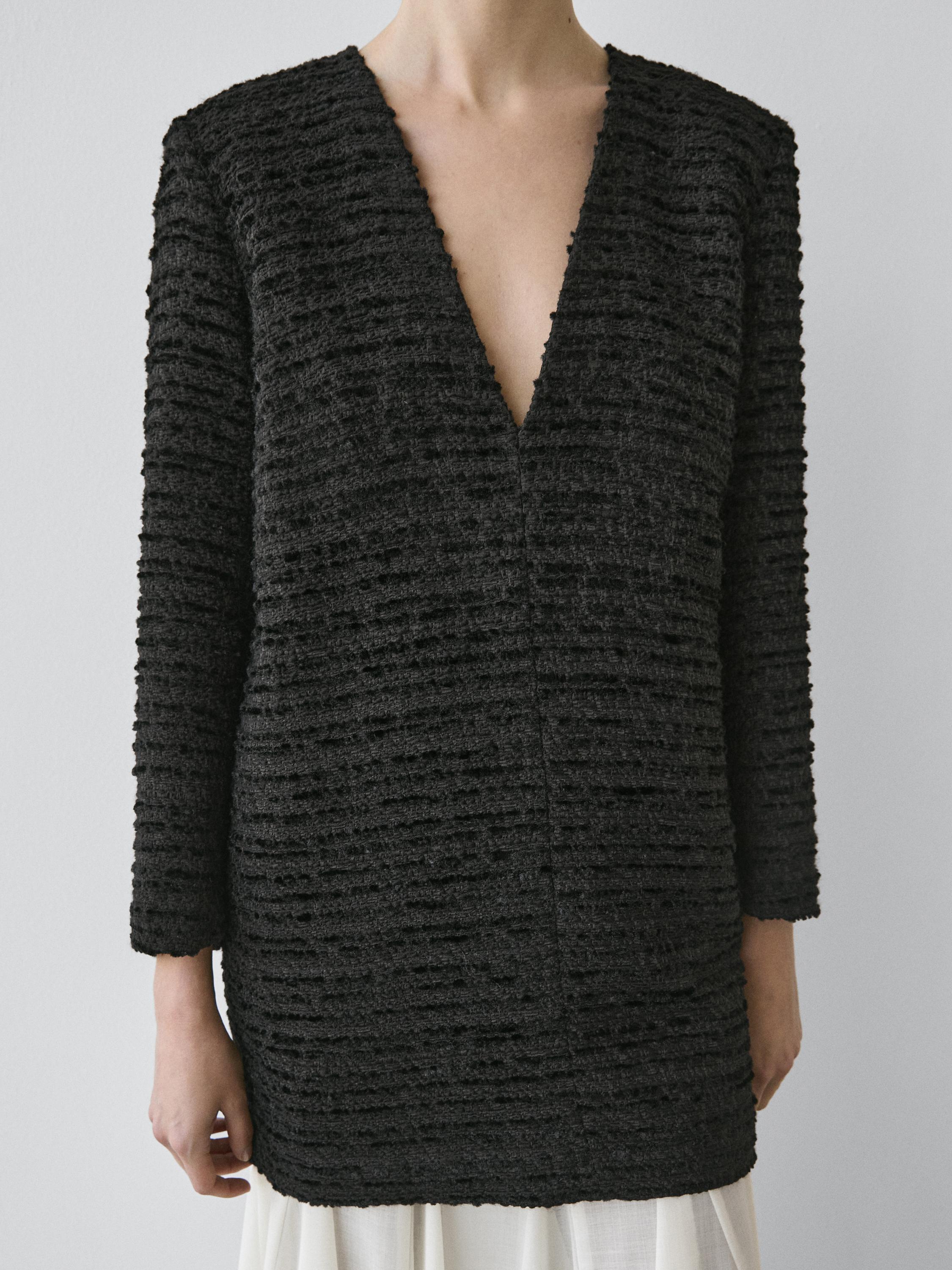 Vestido corto escote pico lazada - STUDIO