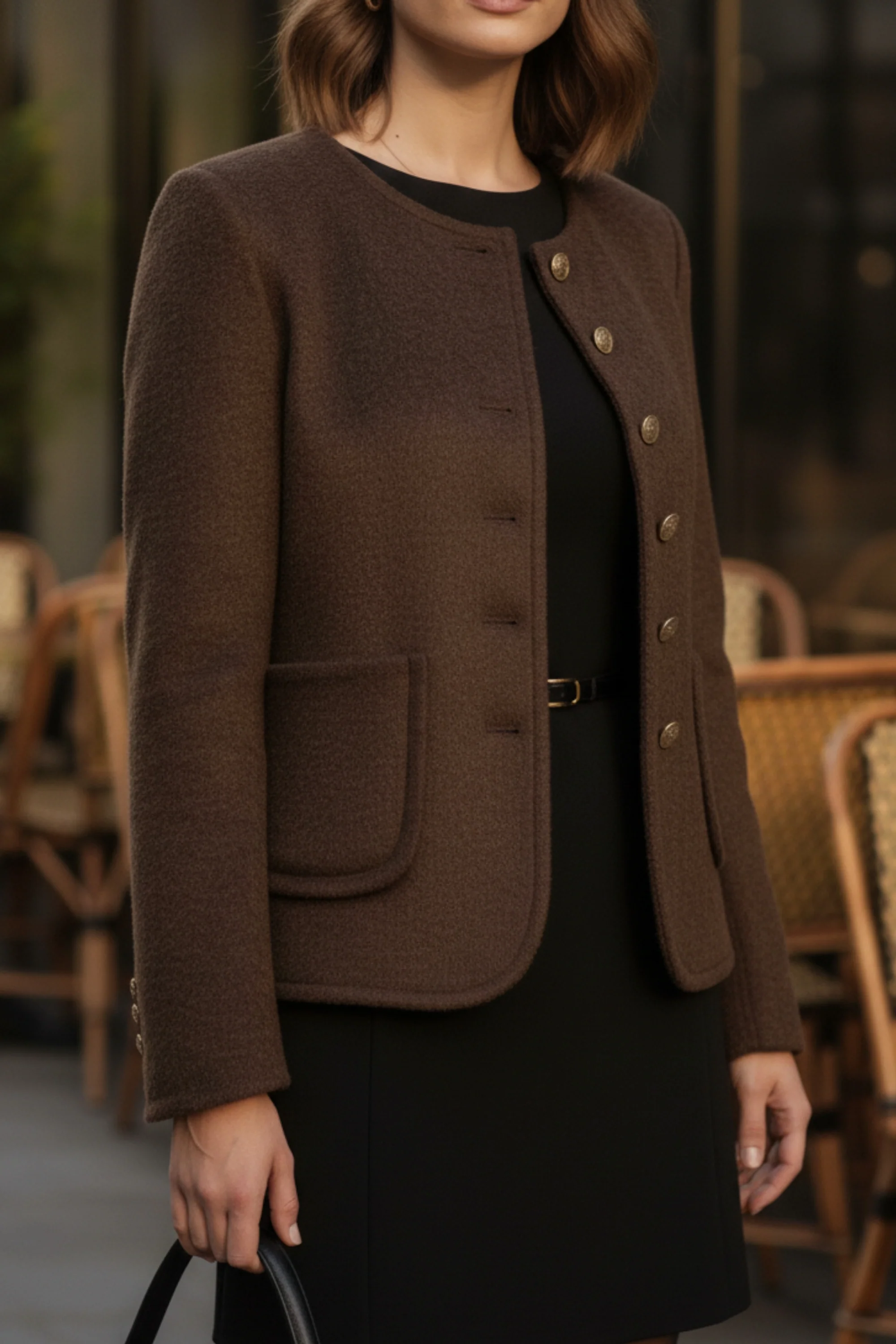 Brown Double-Sided Cashmere Blazer