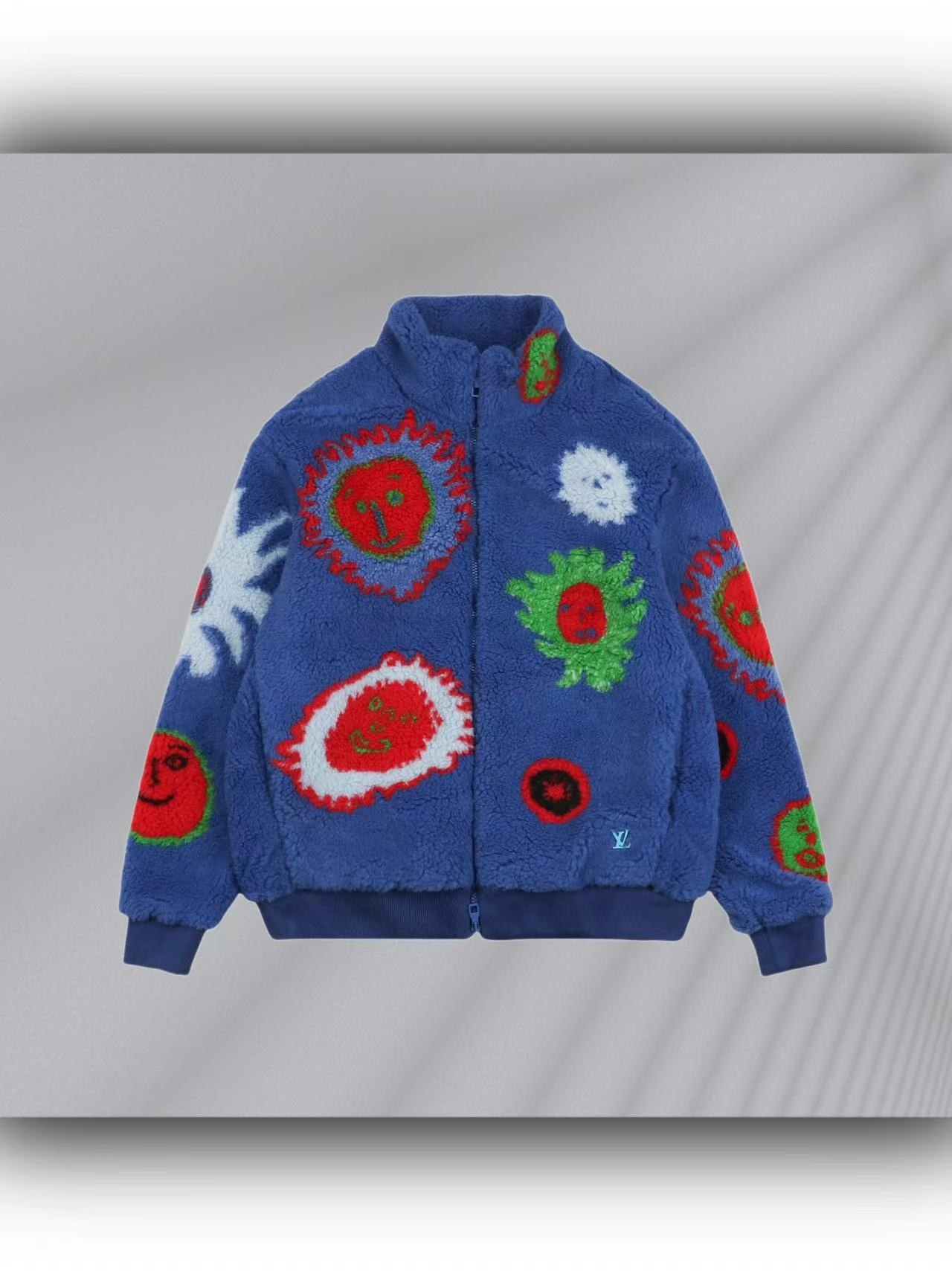 LV 23fw sunflower old flower lamb jacket