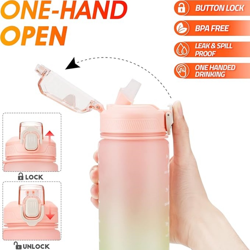 THERMOCLOUD Motivational Water Bottle with Time Marker