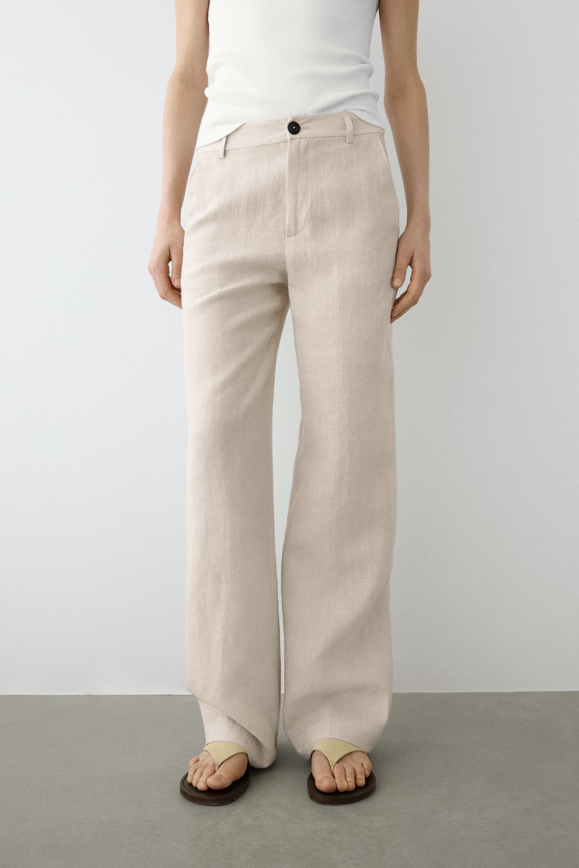 Pantalón relaxed fit 100% lino
