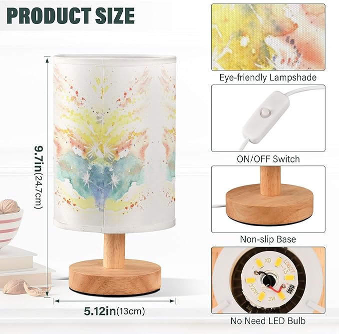 Table Lamp Paint Butterfly Dandelion Nightstand Lamp