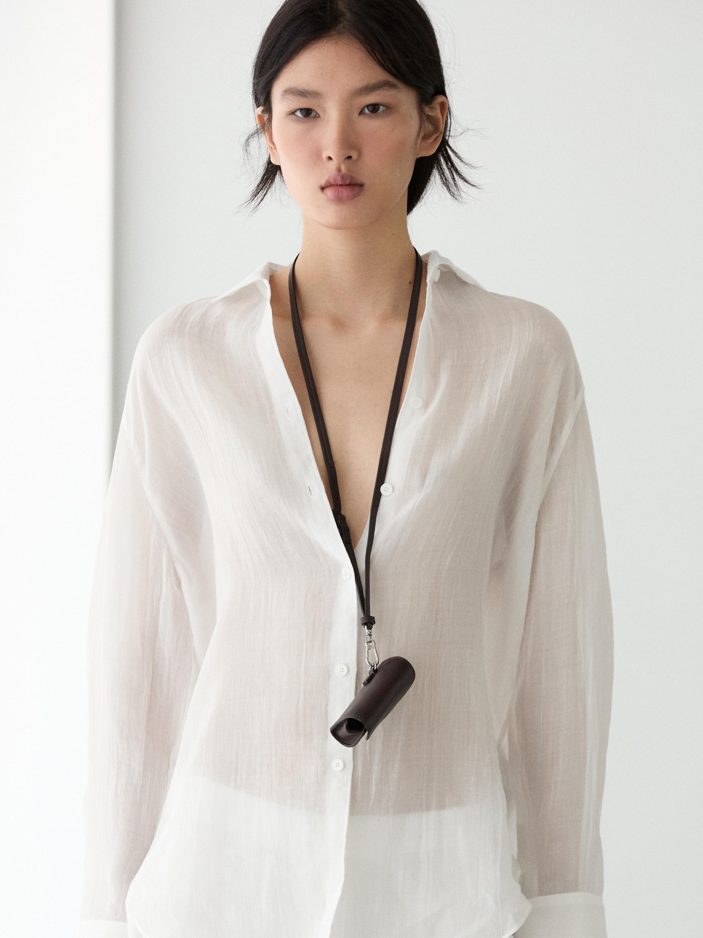 Camisa fluida cuello camisero