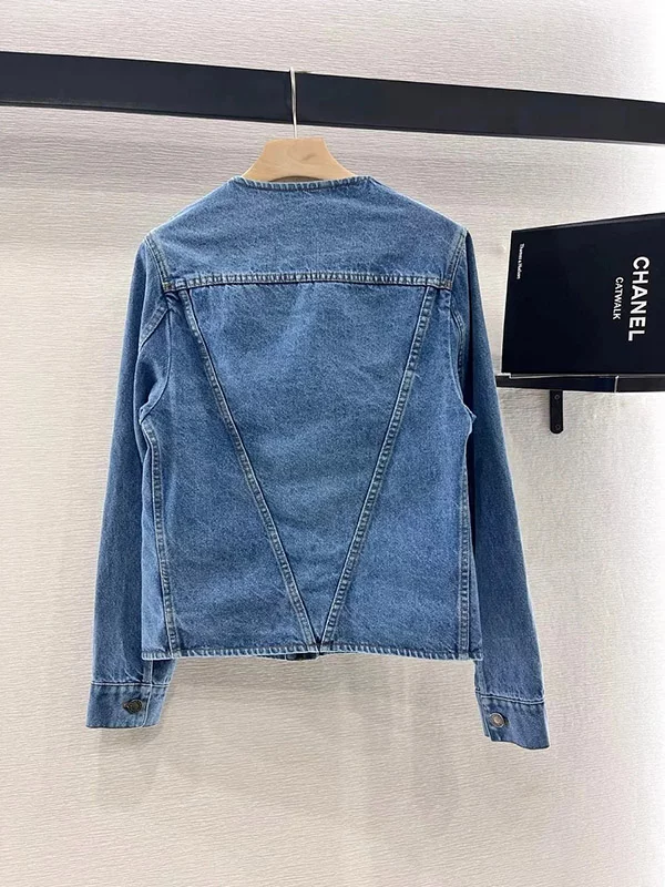 Vintage Denim Crew Neck Jacket WT-813089