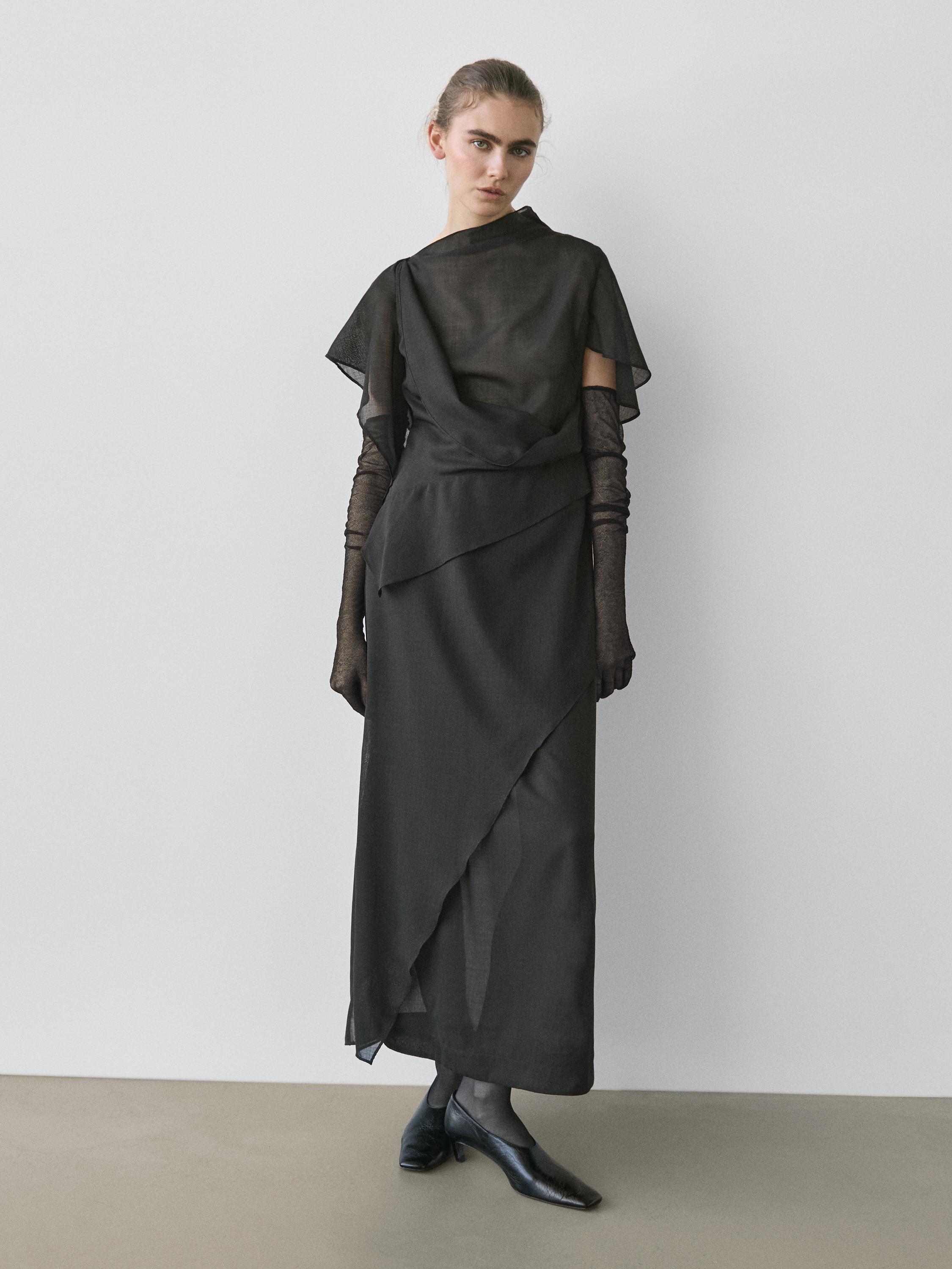 Vestido midi detalle capucha - STUDIO