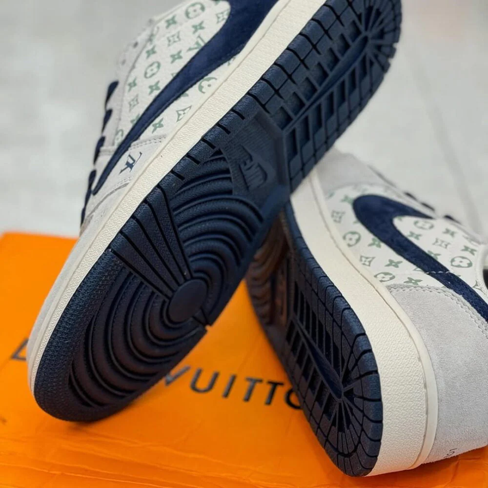 LV x NK Air Jordan 1 Low “Tricolor Monogram” (Custom)