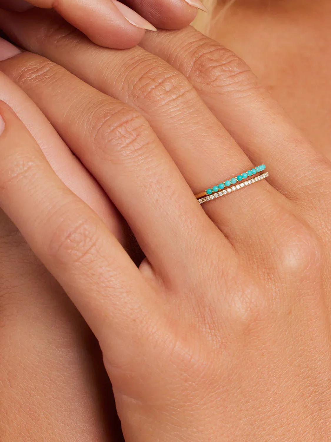 Turquoise Pave Band Ring