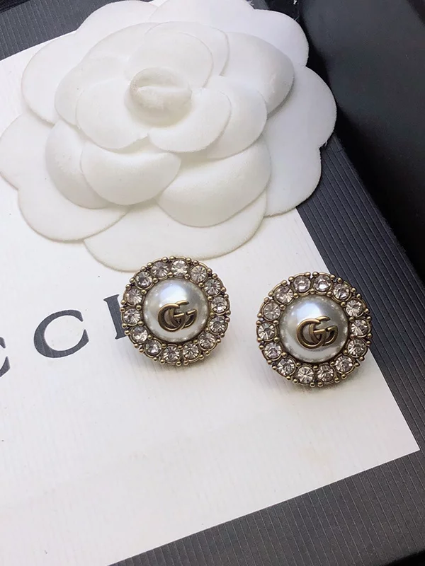 Fashion Stone-set pearls earrings ED-931259