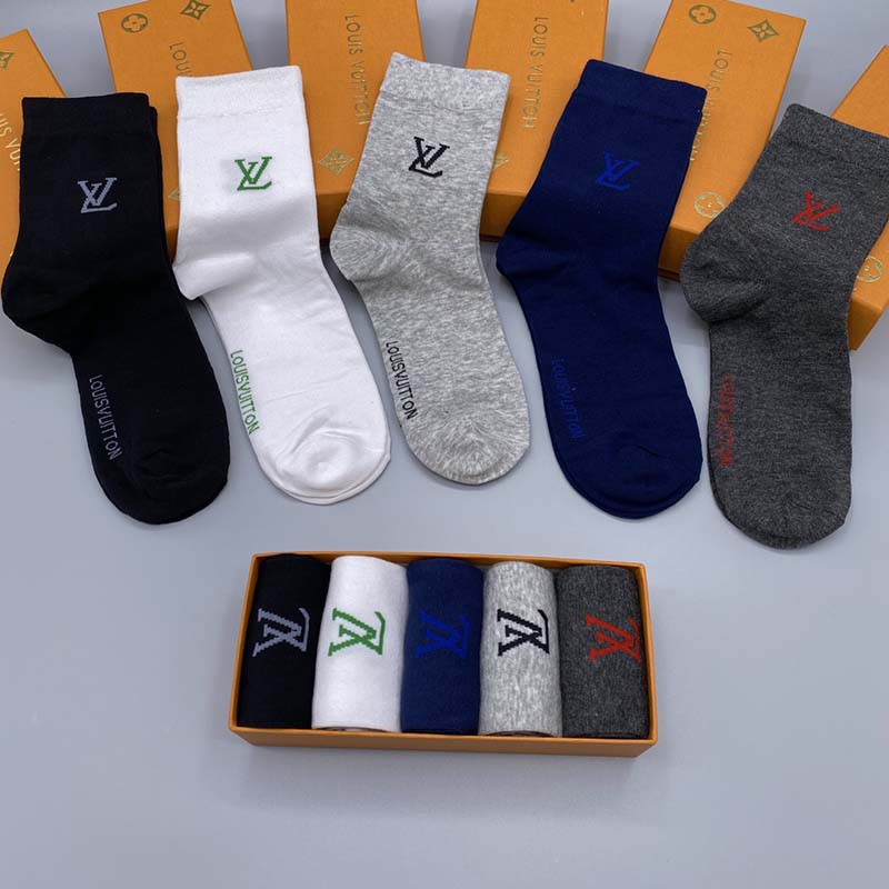 Set of 5 Pairs of Cotton Breathable Crew Socks WZ-924000239