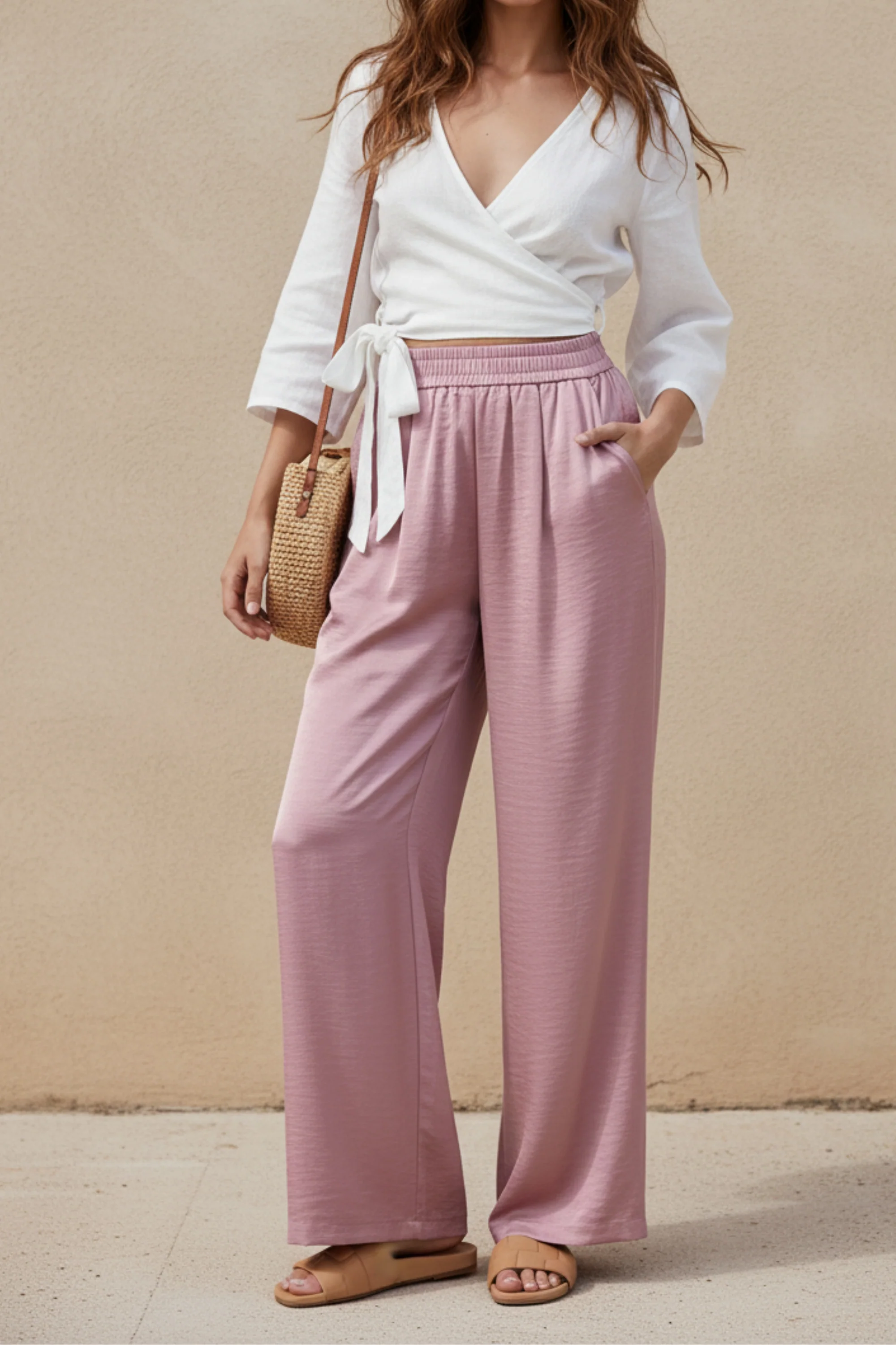 Glide Glamour wide leg Satin pants