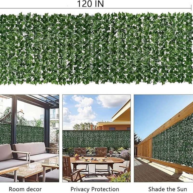GREENFOLD Artificial Ivy Privacy Fence with Lights