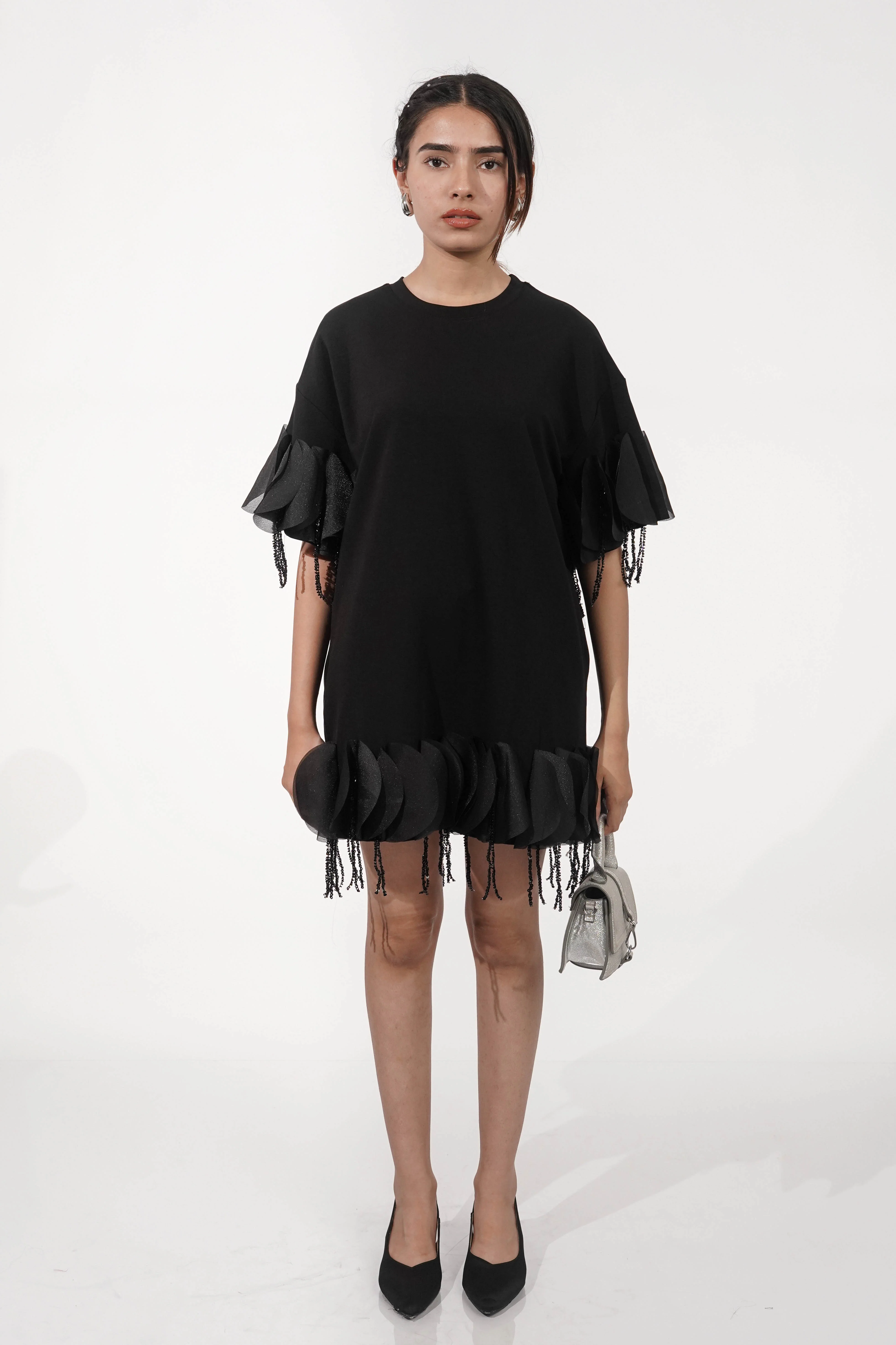 Stella Black Tasselled T-shirt