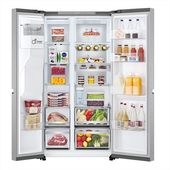 LG - Frigorifero side by side GSLE91MBAC Classe C 628L-Metal Sorbet