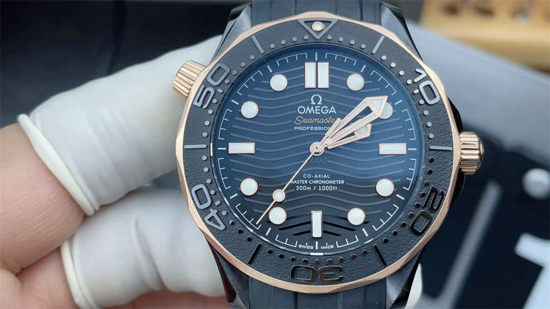 VSF Seamaster 300M Black & Rose Gold Replica – 43.5mm Diver Watch with Black Dial