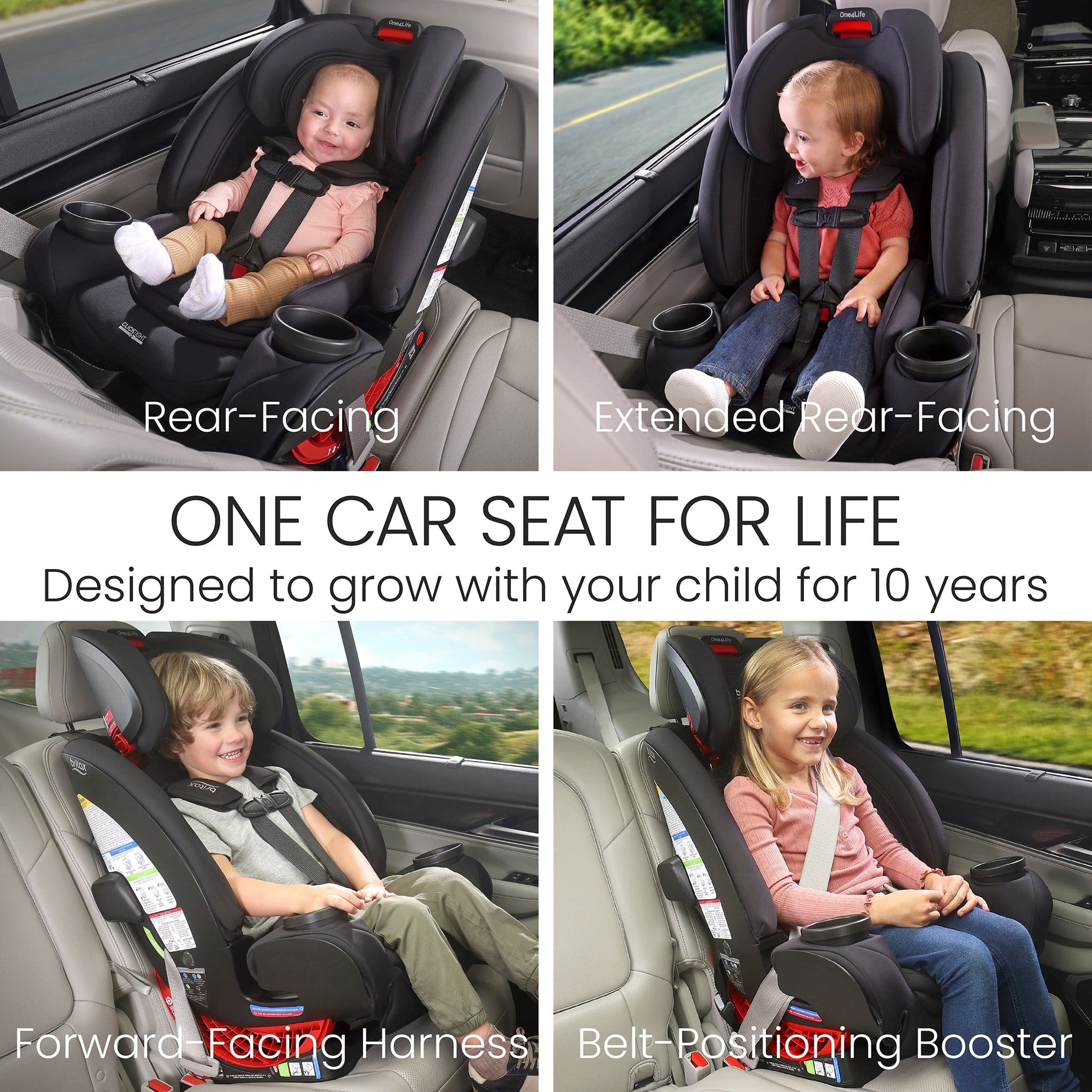 Britax One4Life All-in-One Convertible Car Seat, ClickTight & SafeWash - Raven Black