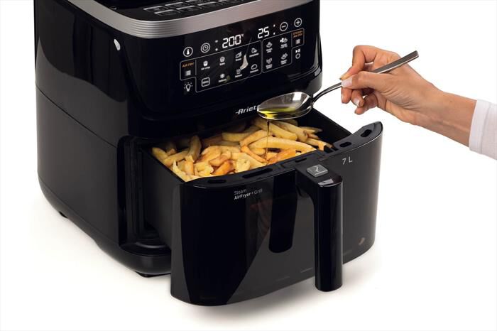 ARIETE - 4636/00 FRIGGITRICE AD ARIA, VAPORE E GRILL-Black