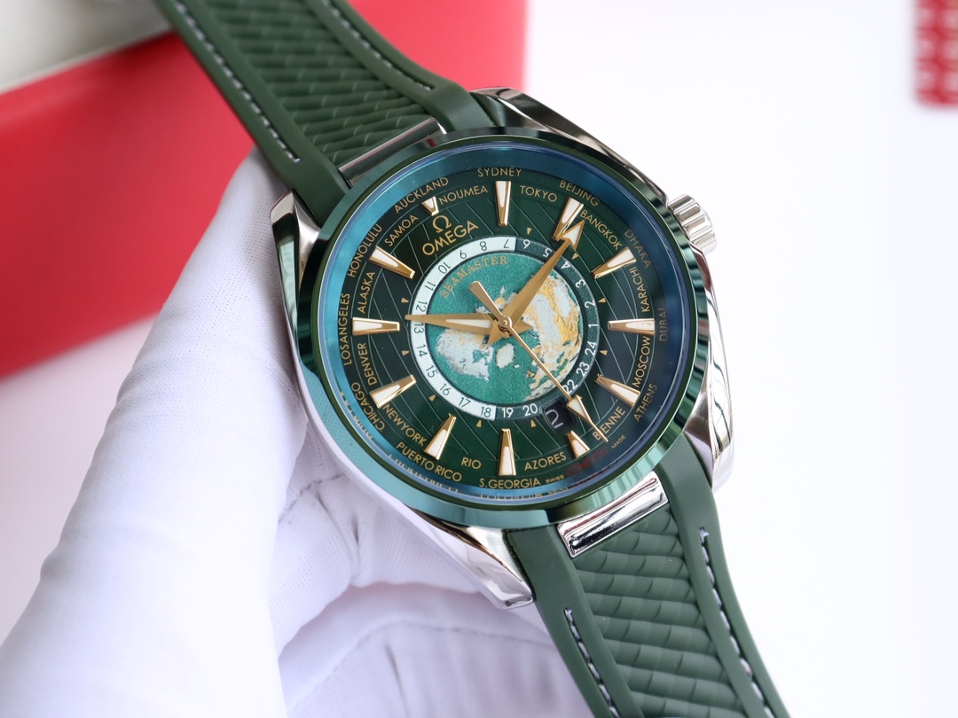 OMG Seamaster Aqua Teera 150 Meter Watch 41mm Diameter Greem Strap