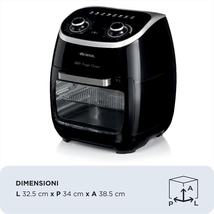 ARIETE - 4619 Airy Fryer Oven Friggitrice ad aria+Forno 11L-Nero