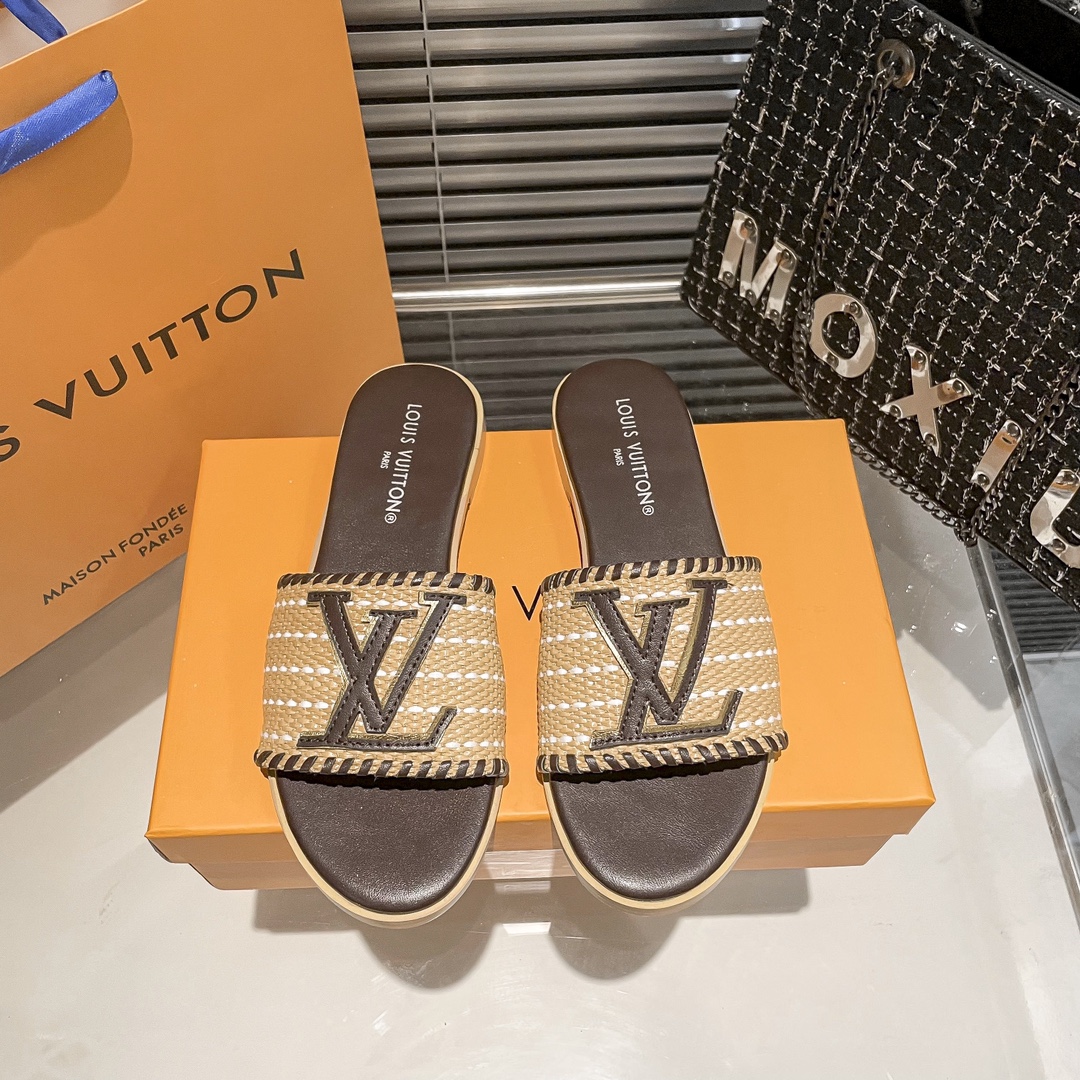Woven Leather Flat Slippers LX-872032