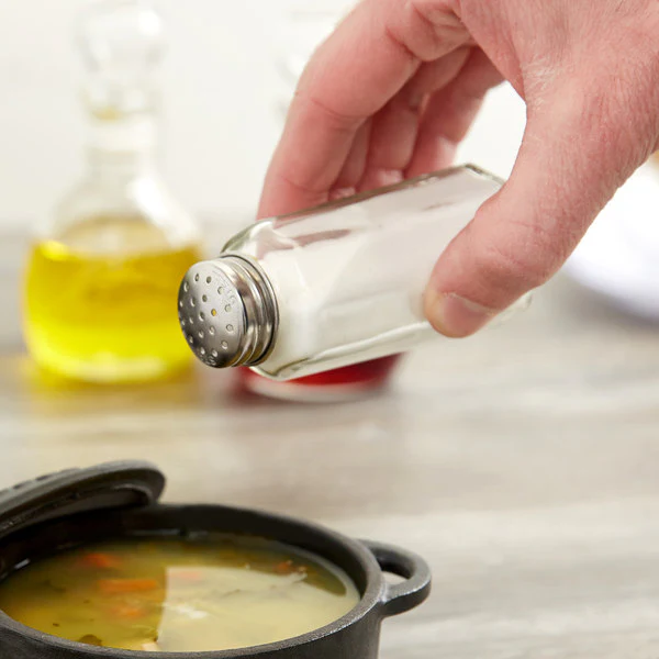 Commercial Restaurant 2 oz. Flat Top Paneled Salt and Pepper Shaker