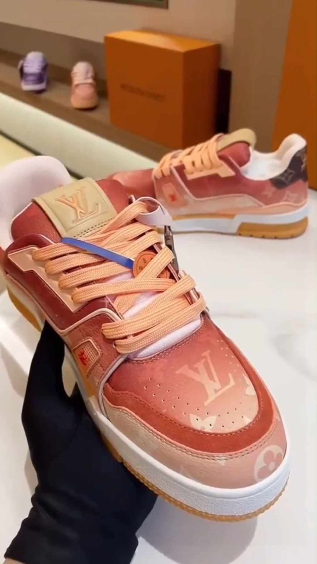 Trainer Sneaker Monogram-printed canvas Orange