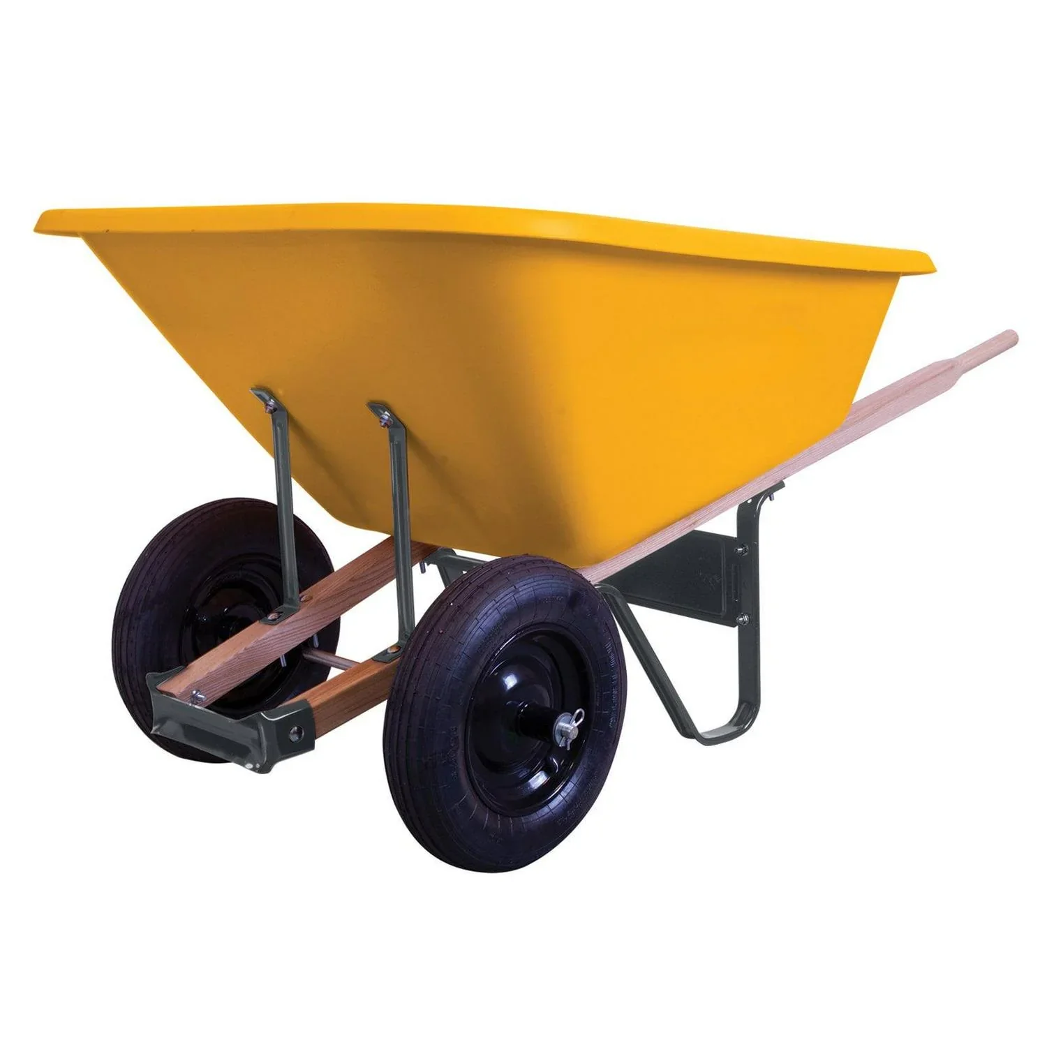 8 Cu Ft Poly Wheelbarrow with Dual Tires, Durable Plastic Construction