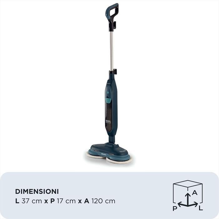 ARIETE - Scopa a vapore con panni 4178 DUAL STEAM SCRUB-Blu