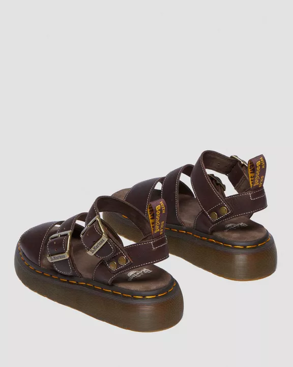 Gryphon Quad Grizzly Leather Sandals