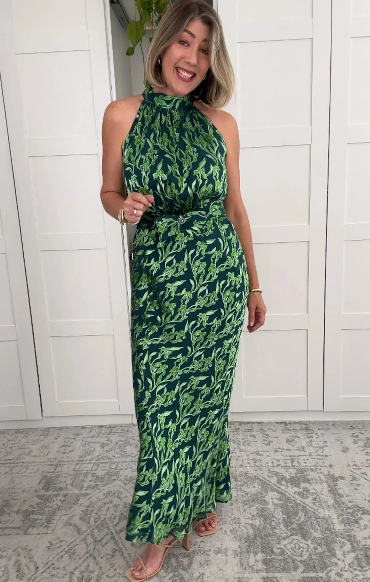 PRISCILLA HALTER BIAS DRESS