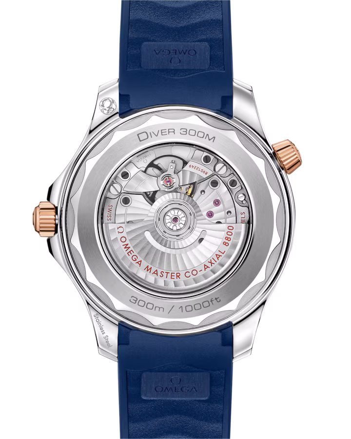 Omega Seamaster Diver 300M 42mm Blue Dial Stainless Steel and Sedna™ 18k Rose Gold Strap 210.22.42.20.03.002