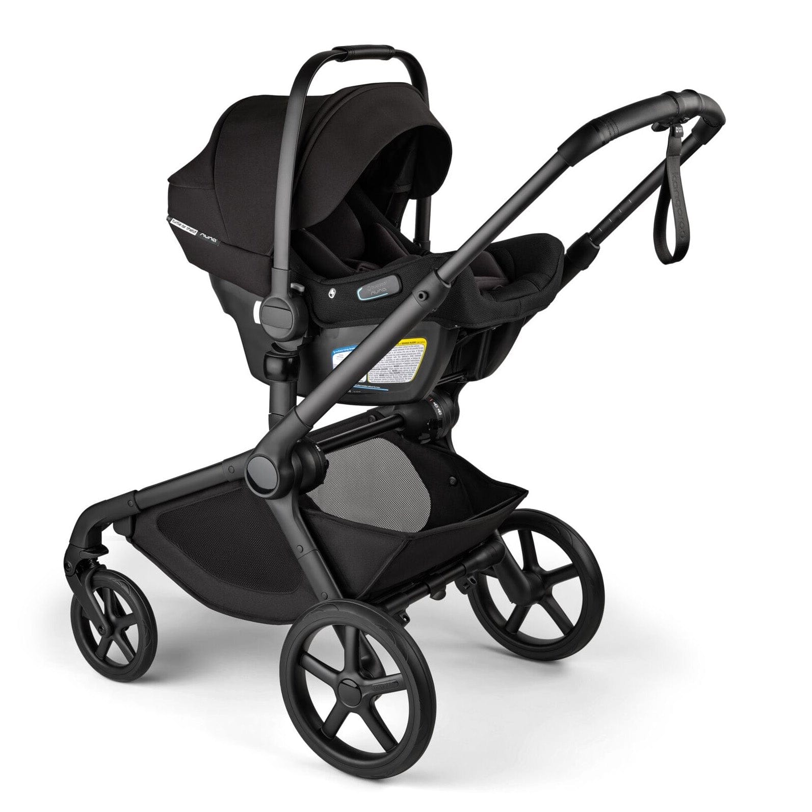 Bugaboo Kangaroo Double Stroller + Turtle Air Shield By Nuna Travel System Bundle - Black / Moon Grey / Moon Grey