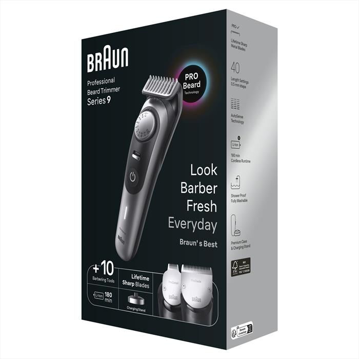 BRAUN - Regolabarba BT9420-NERO/GRIGIO