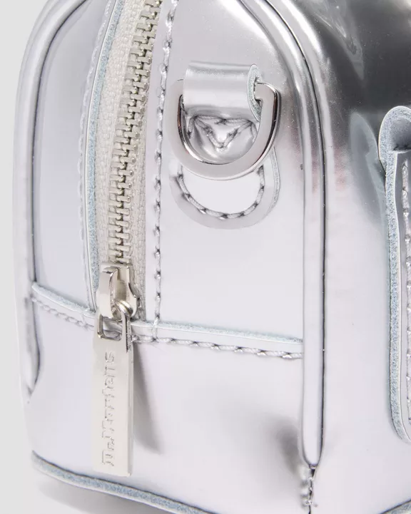 Mini Top Handle Bag Silver Metallic Patent Lamper