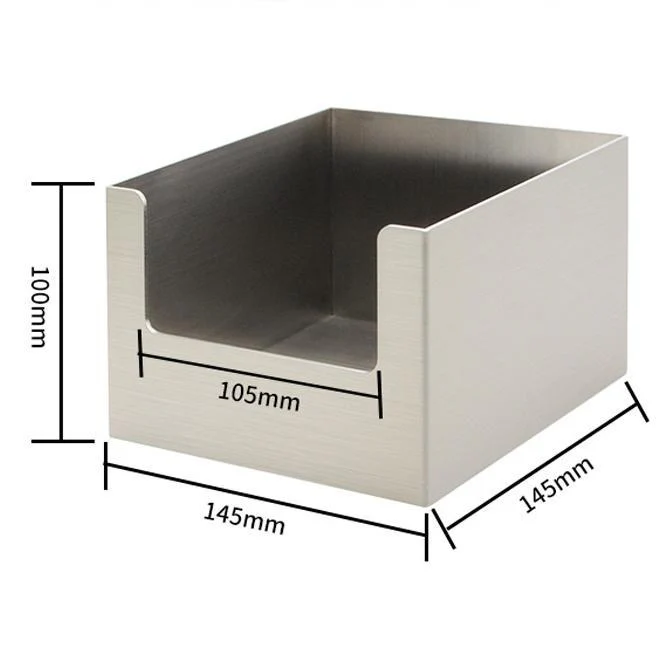 Commercial Satin Stainless Steel Square Tissue Box