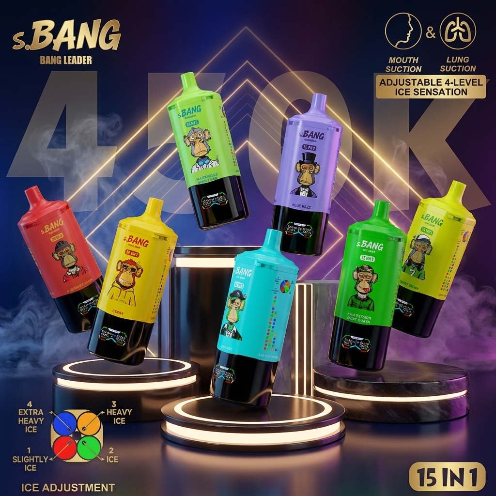 🔥 Bang Leader 450K Puffs 15 in 1 Flavors Disposable Vape | ⚡It features adjustable ice‑sensing control and MTL/DTL modes